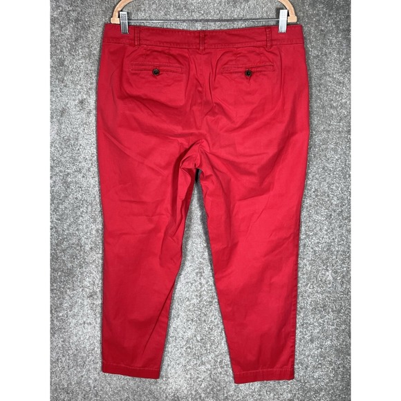 Talbots The Weekend Chino Pants Womens Size 12P Red Stretch‎ Pockets Mid Rise - Picture 2 of 9